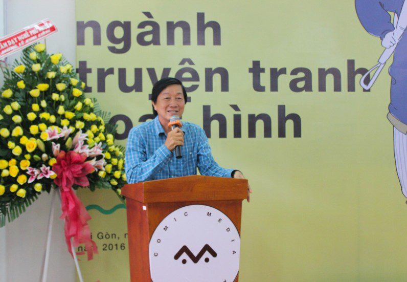 Nhiếp ảnh gia Duy Anh chia sẻ tại lễ khai giảng Viện Truyện tranh và Hoạt hình